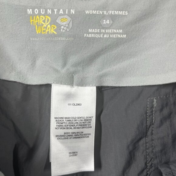 Mountain Hardware Hiking Shorts Womens Size 14 Gray Nylon Outdoor Performance - Picture 2 of 10